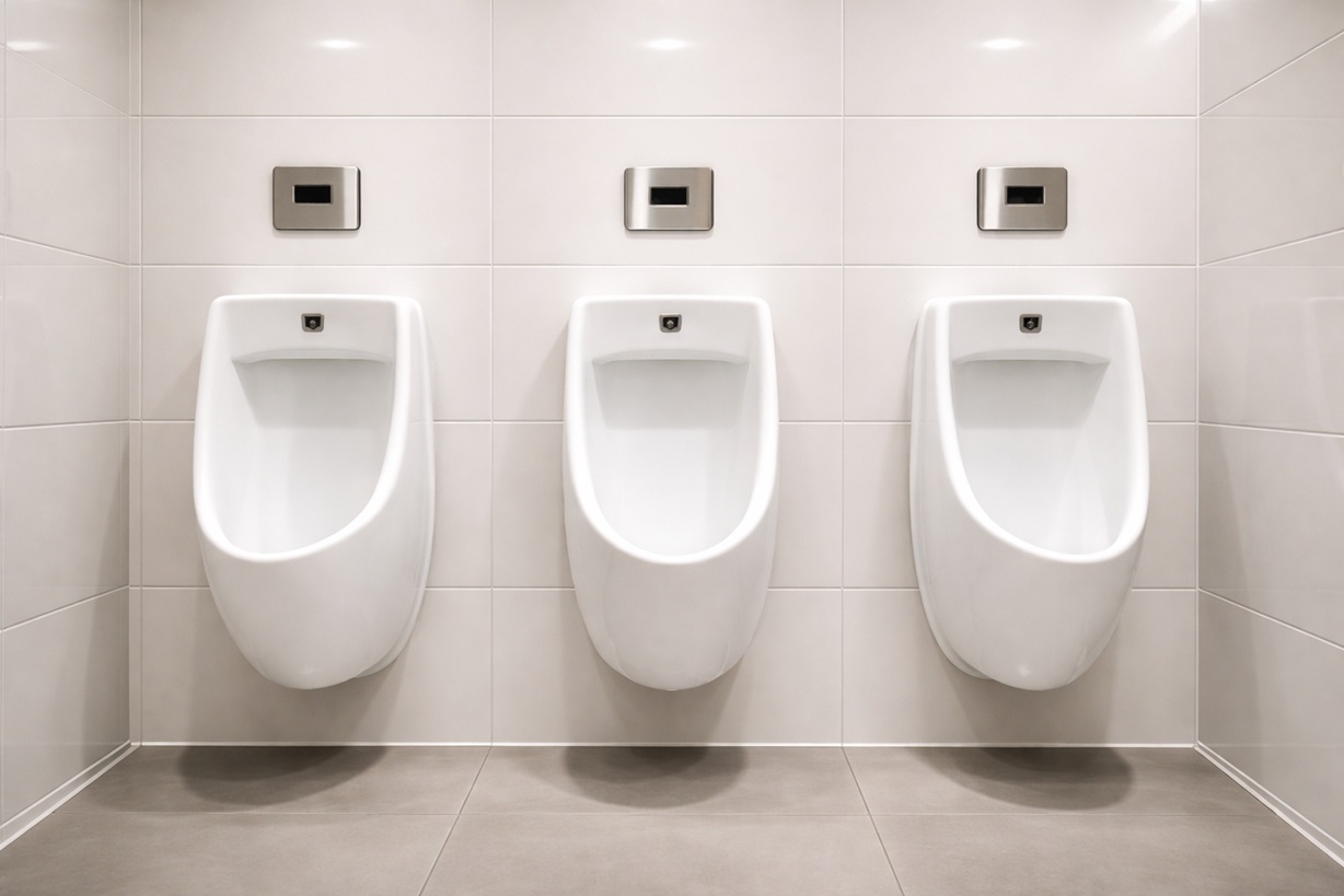 Infrared sensor commercial flush valve with concealed electronics and manual override detail